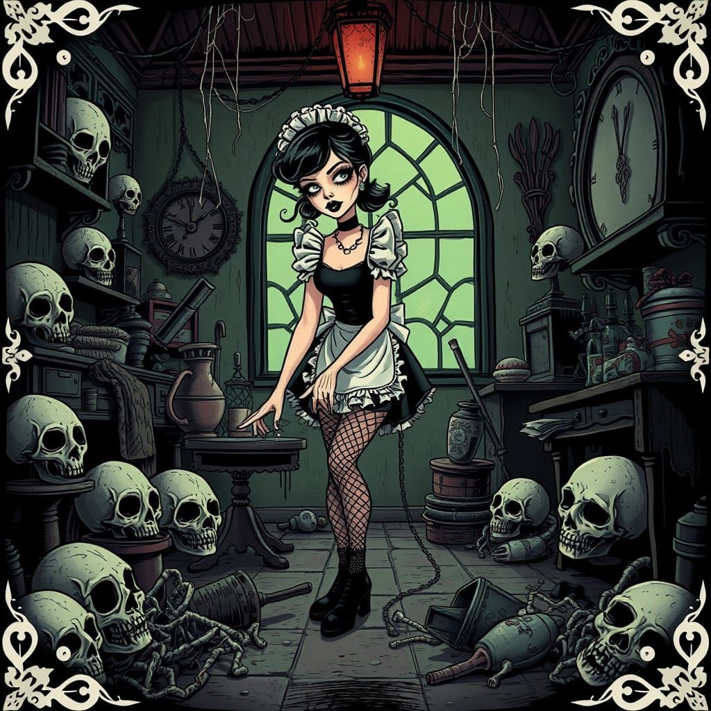 Eerie Surrealist Maid Unveils Dark Household Secrets