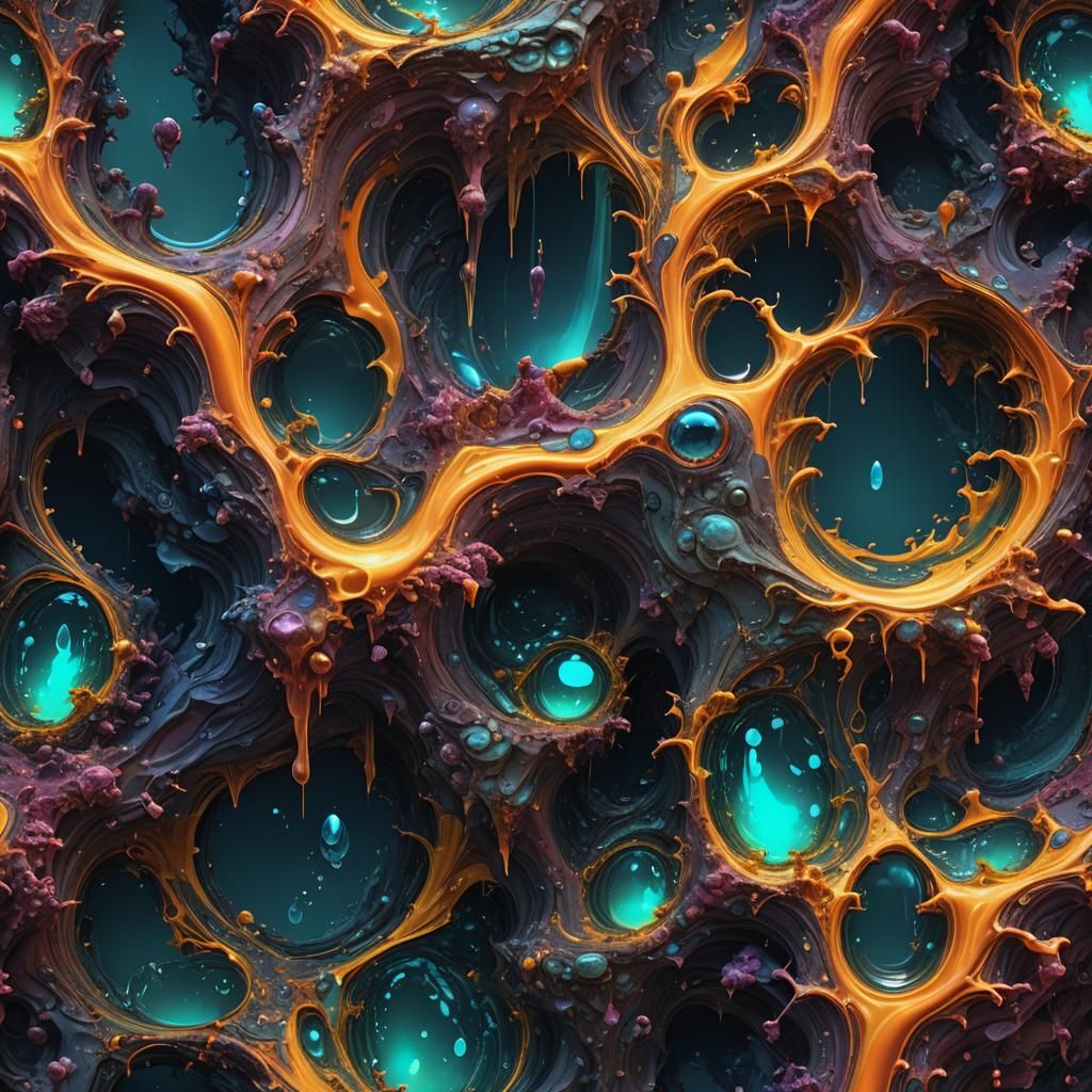 Luminous Fluids: Detailed Matte Painting in Deep Color