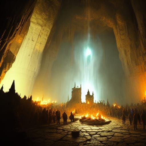 Epic Underground Dwarf Castle: Dark Fantasy Concept Art