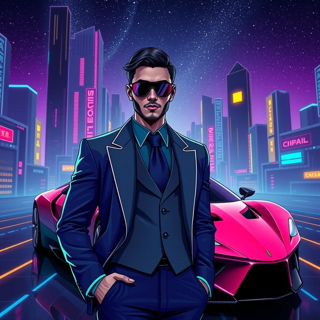 kawaii style male AI agent