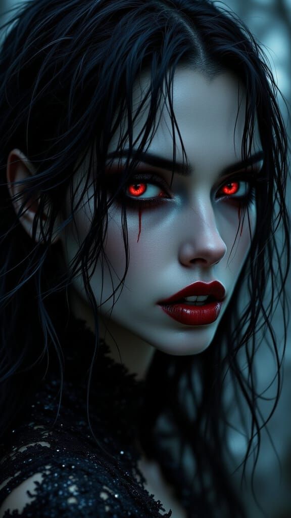 Classy Vampire with Unpleasant Gaze and Smile