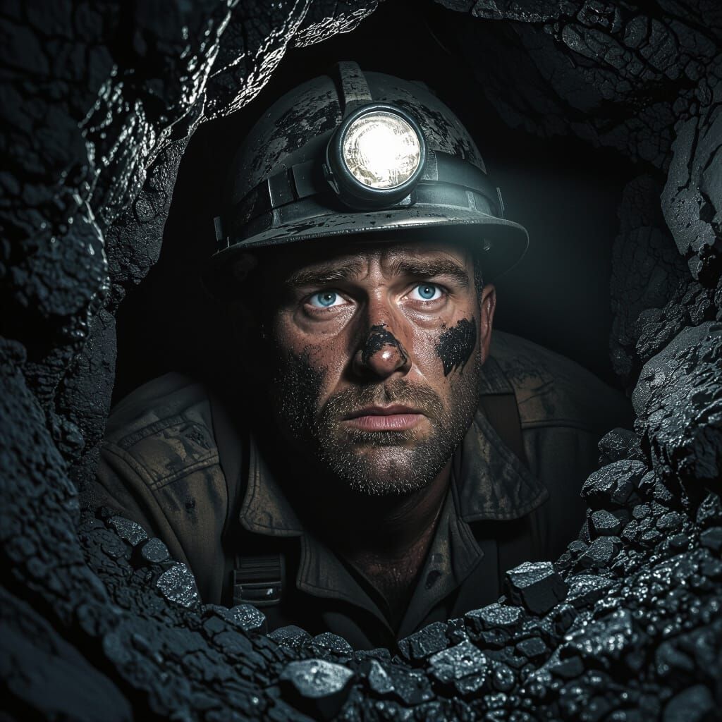 Gritty Coal Miner Portrait in Cinematic Style