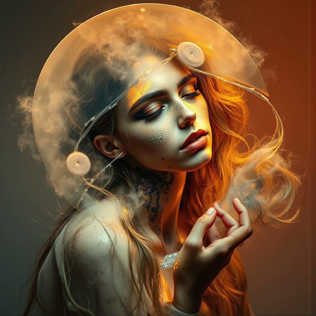 Dreamscape Woman in Cubist Surrealist Style