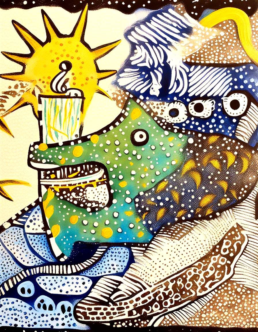 Surreal Aztec Dragon with Candle and Fashion Model