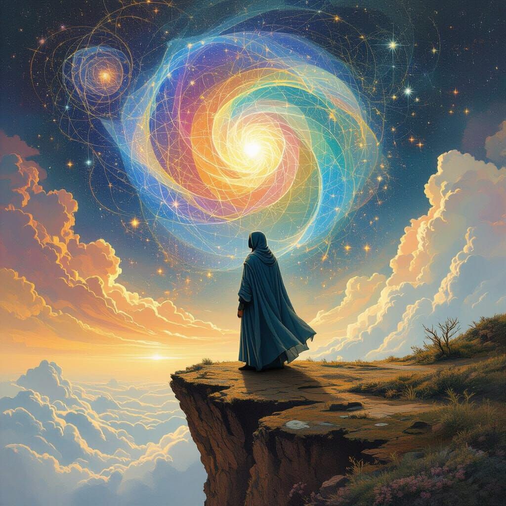 Lone Figure Uniter in Astral Cosmos