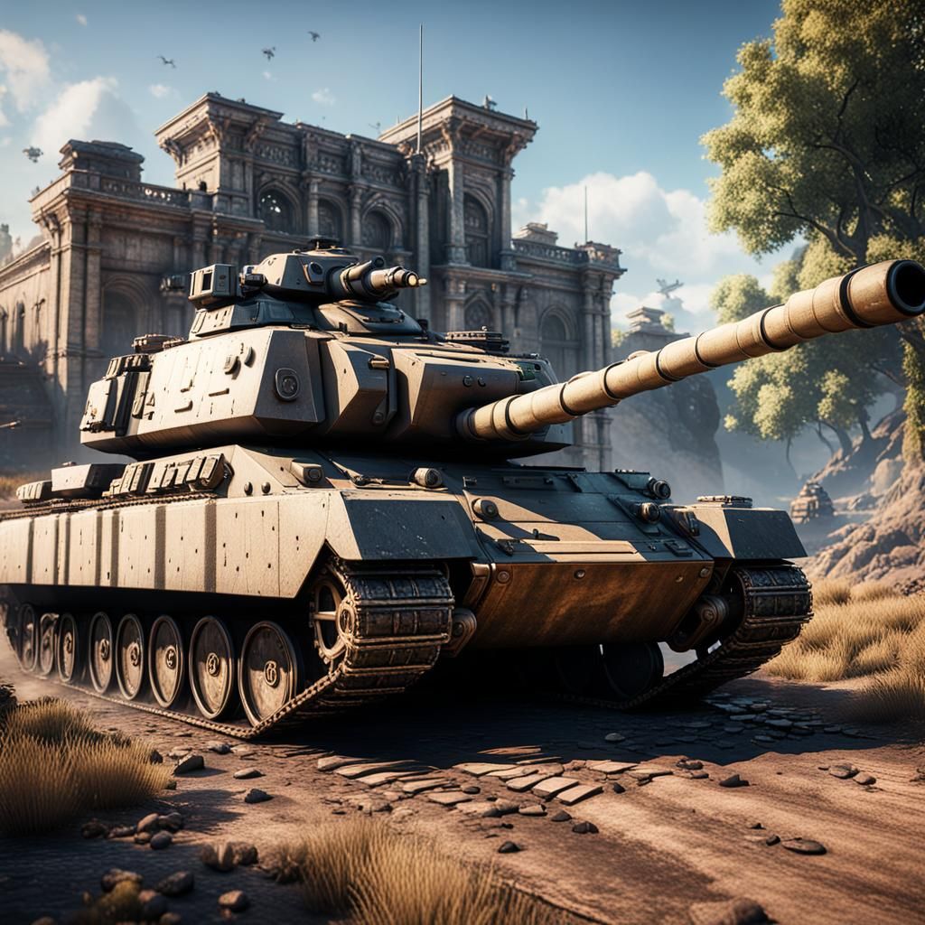 Epic Tanks Battle Scene in 3D Game Style