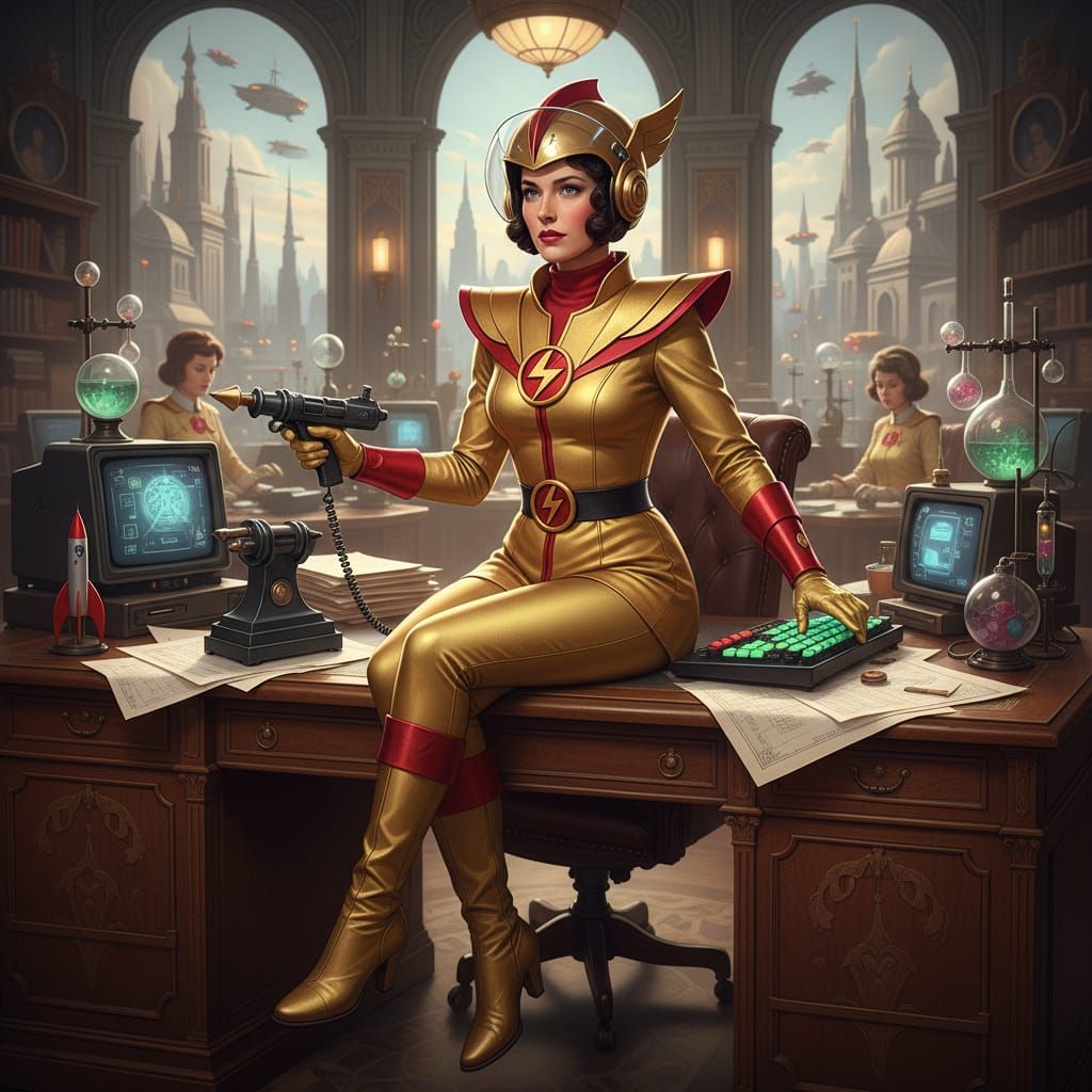 Secretary Dons Flash Gordon Suit for Sci-Fi Adventure