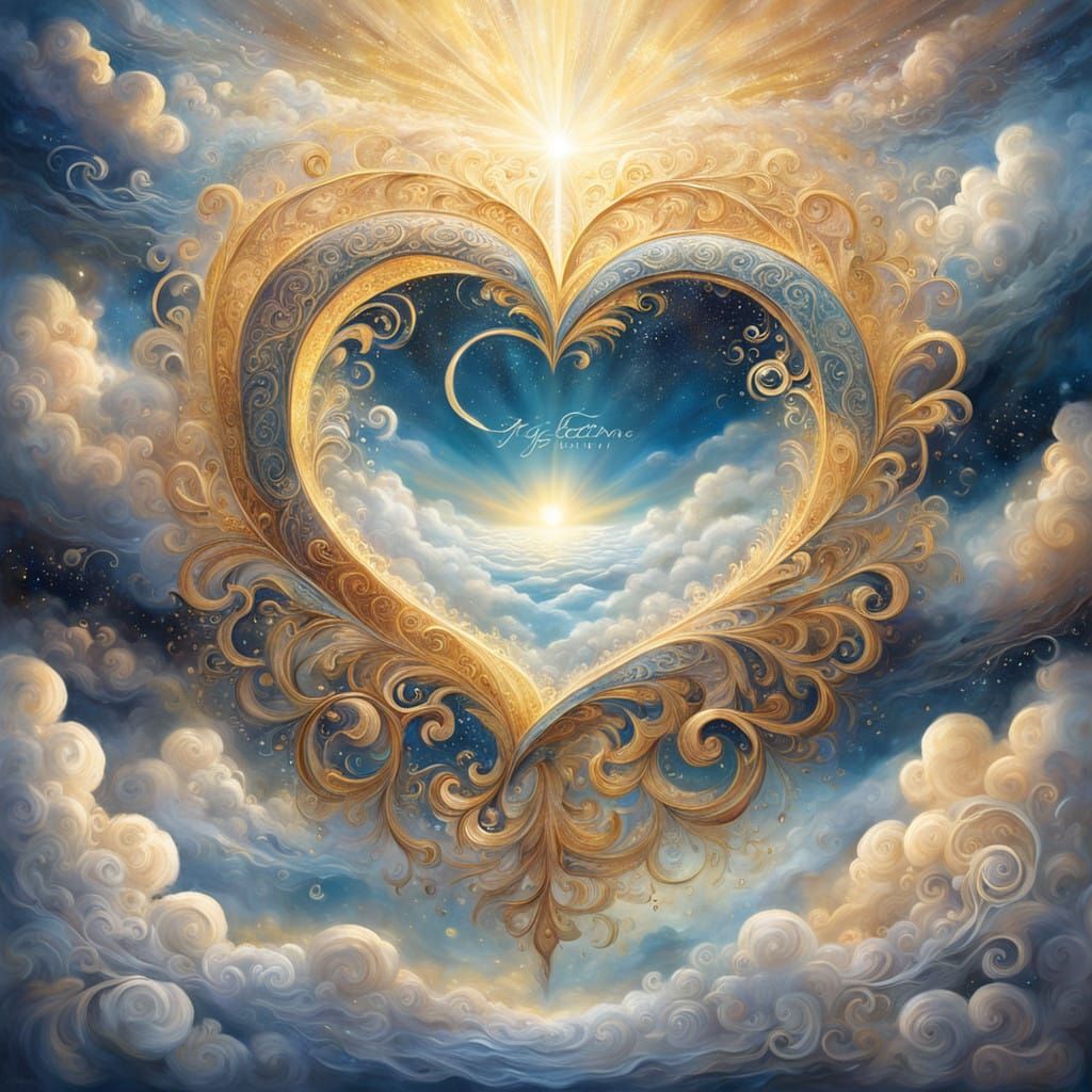 Celestial Heart of Eternal Love in Ethereal Beauty