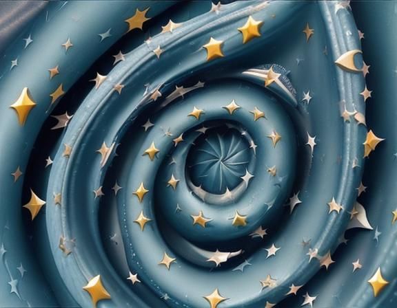 Abstract Stars in a Kandinsky, Miro, and Chagall Style