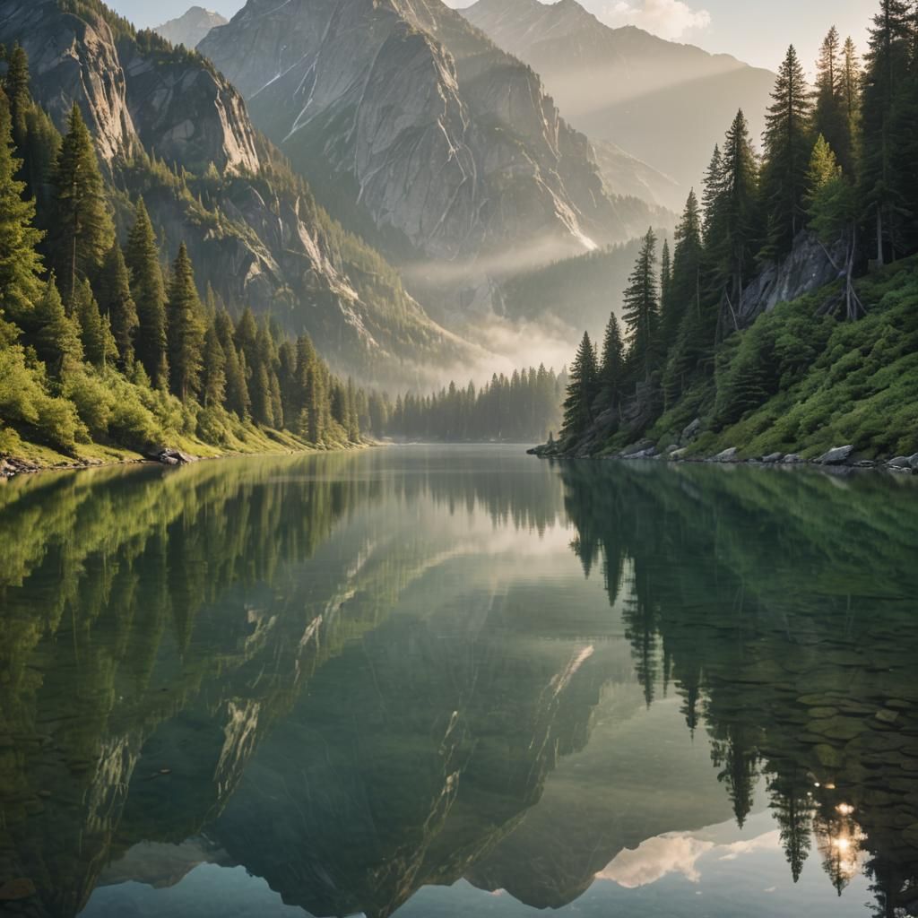 Sweeping Alpine Panorama with Majestic Mountains and Lush Re...