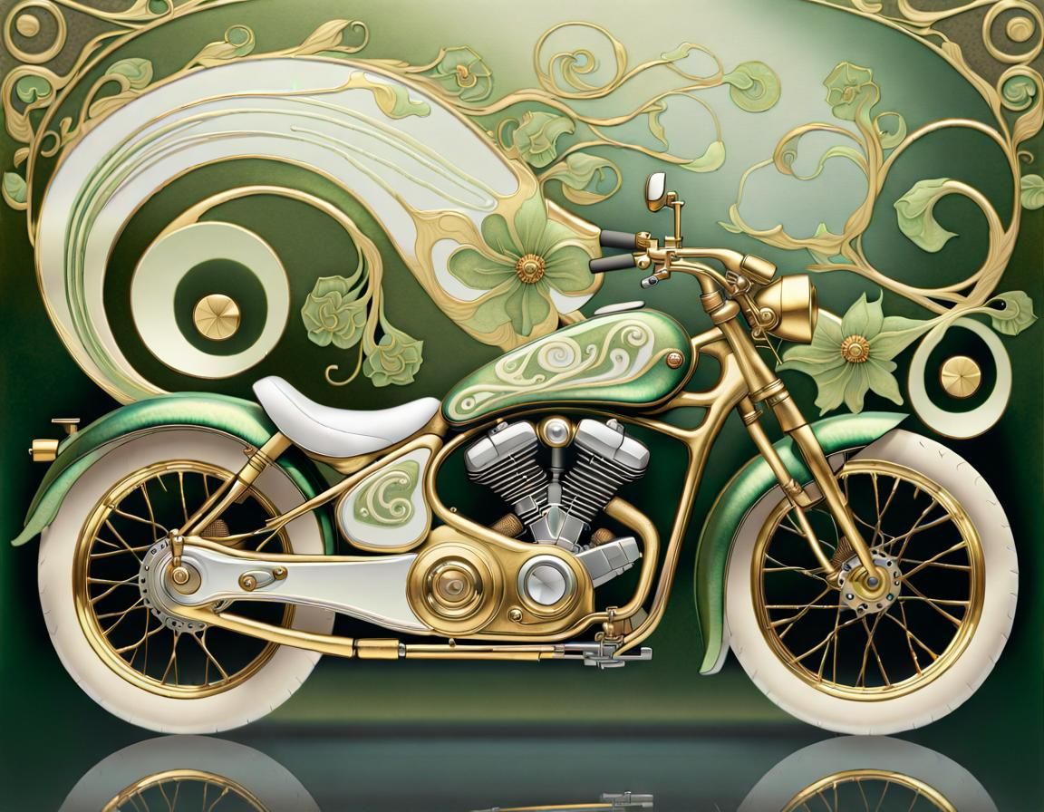Art Nouveau motorbike