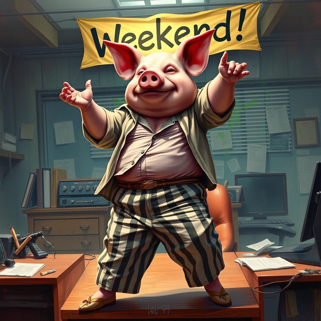 Vibrant Weekend Celebration in Hyperrealistic Style