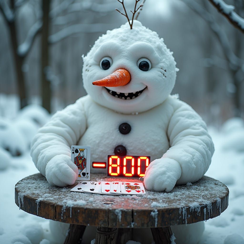 Awkward Snowman Bridge Player Loses Big in Winter Wonderland