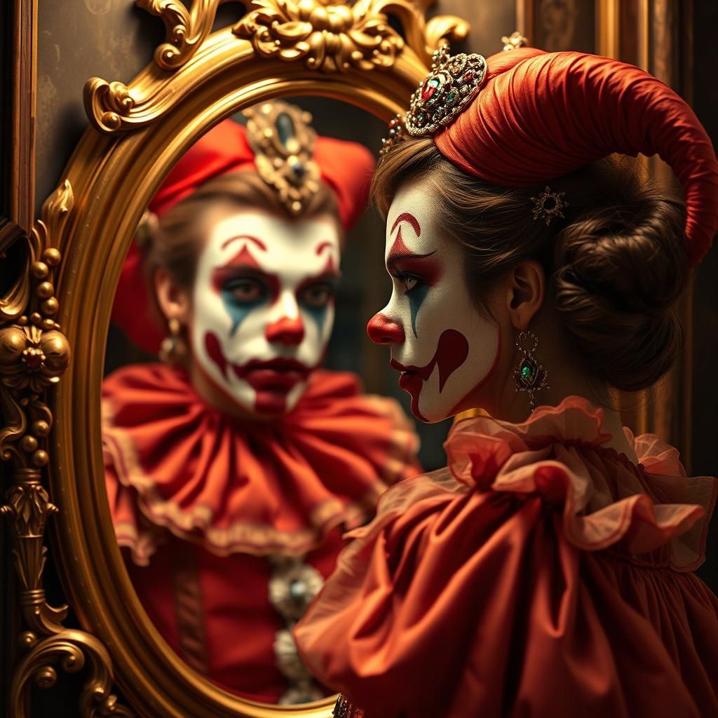 Daisy Ridley as Gemstone Clown in Venetian Mirror