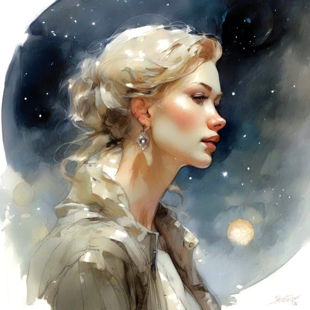 the moon's daughter, by Harrison Fisher