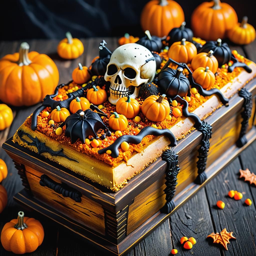 Halloween Cake Masterpiece on Spooky Coffin