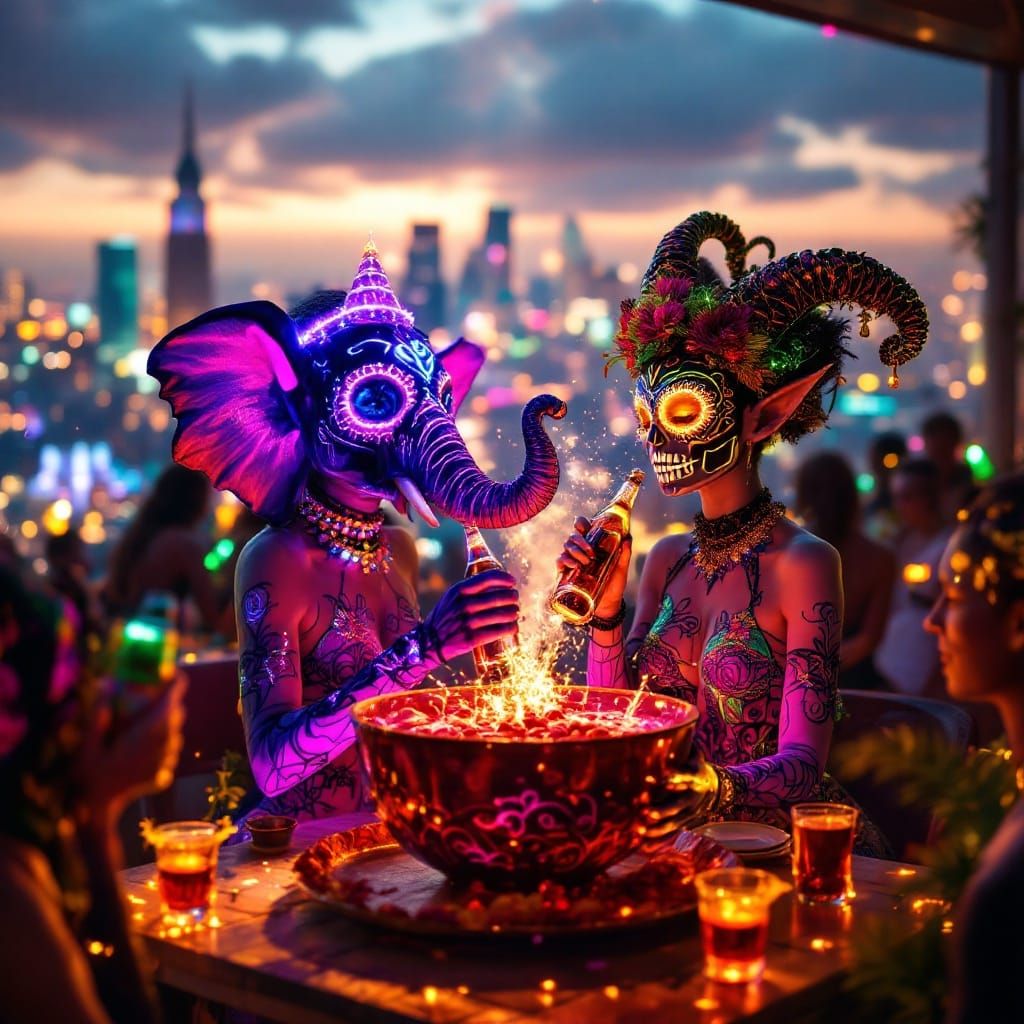 Electric Dreams: Neon Metropolis Party Scene