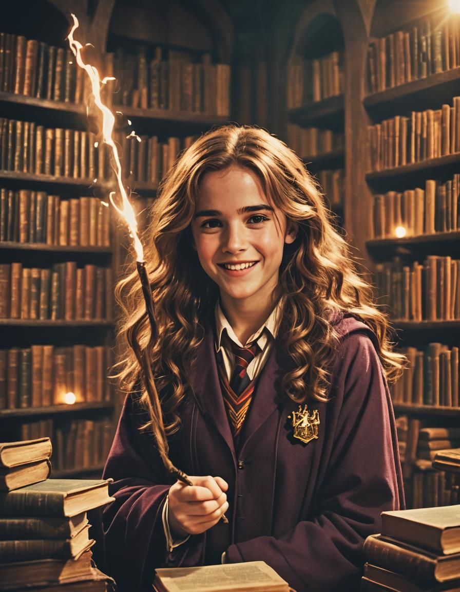 Hermione Granger Casting a Spell, Cinematic Film Still