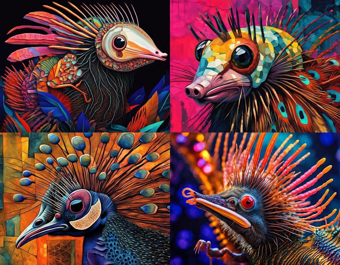 Horrific Hybrid Creature in Cubist Style