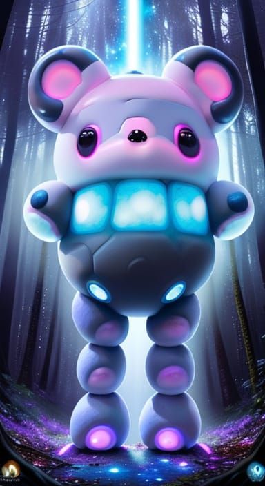 Cyberpunk-Style Tardigrade Hybrid in Enchanted Forest