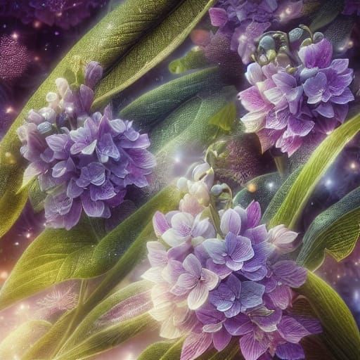 Surreal Whimsical Botanical Portrait in Watercolor Style