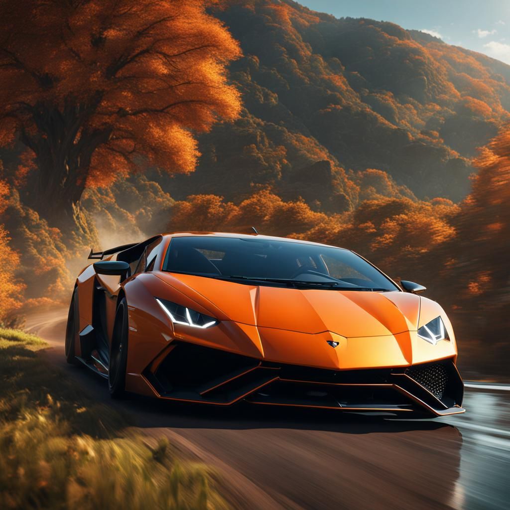 Lamborghini Revuelto in a Fantastical Landscape