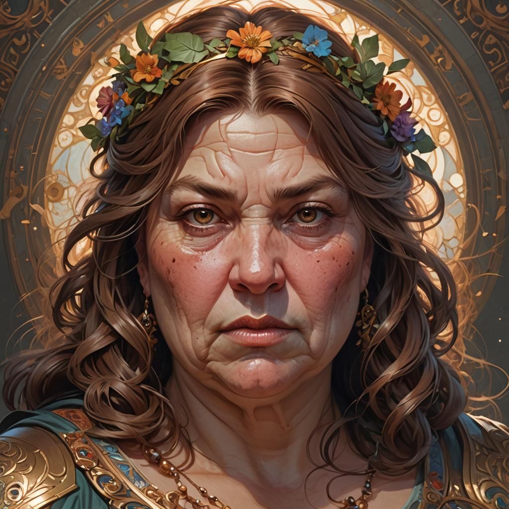 Fantasy Portrait of Woman in Hyperdetailed Style