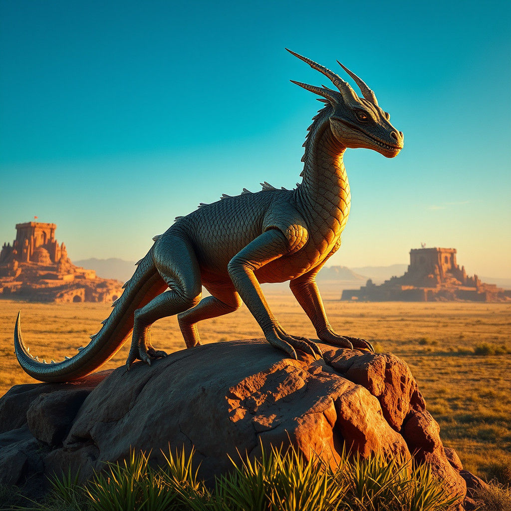 Wyrm in African Savannah: Cinematic Film Still