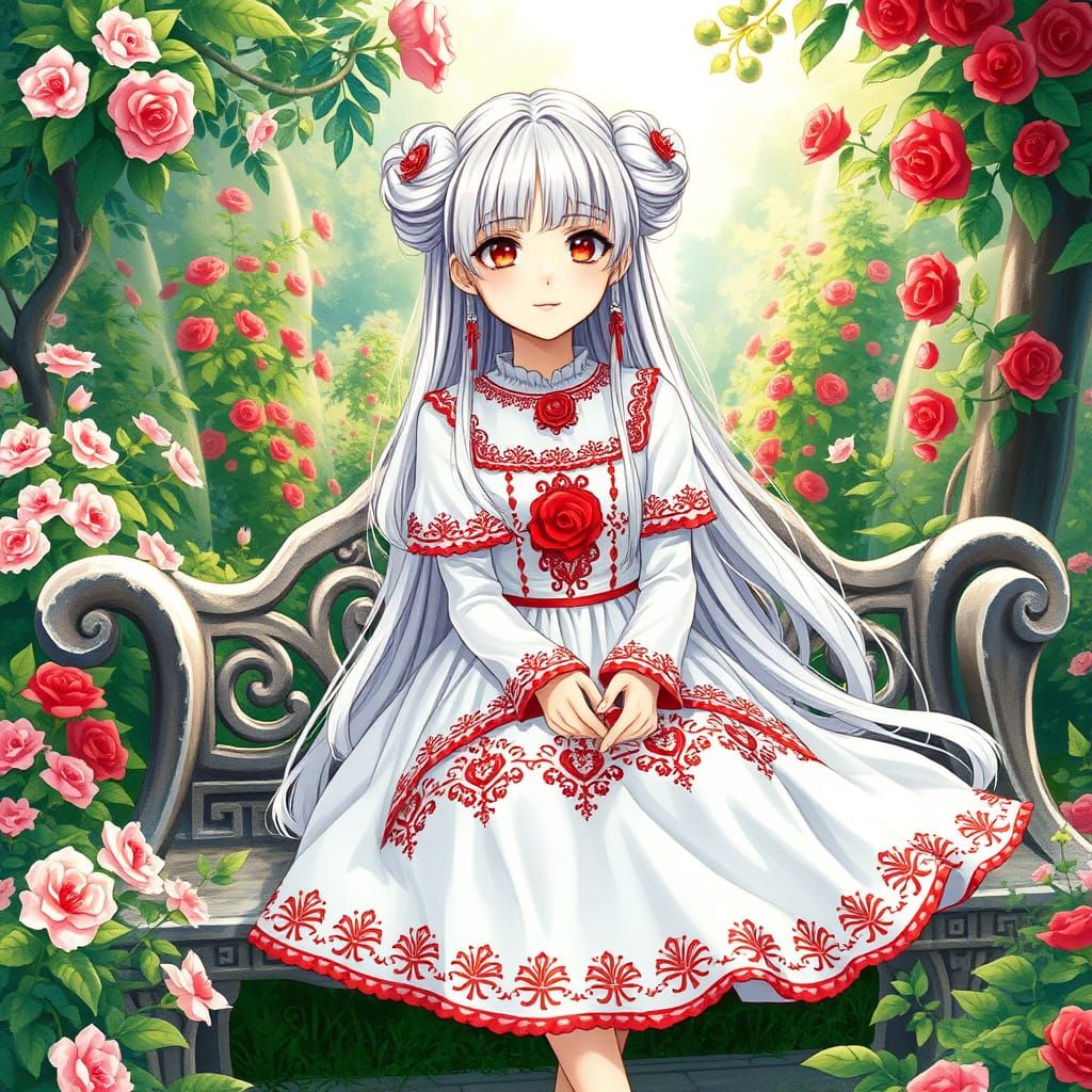 Enchanting Watercolor Portrait of a Young Girl in a Vibrant ...