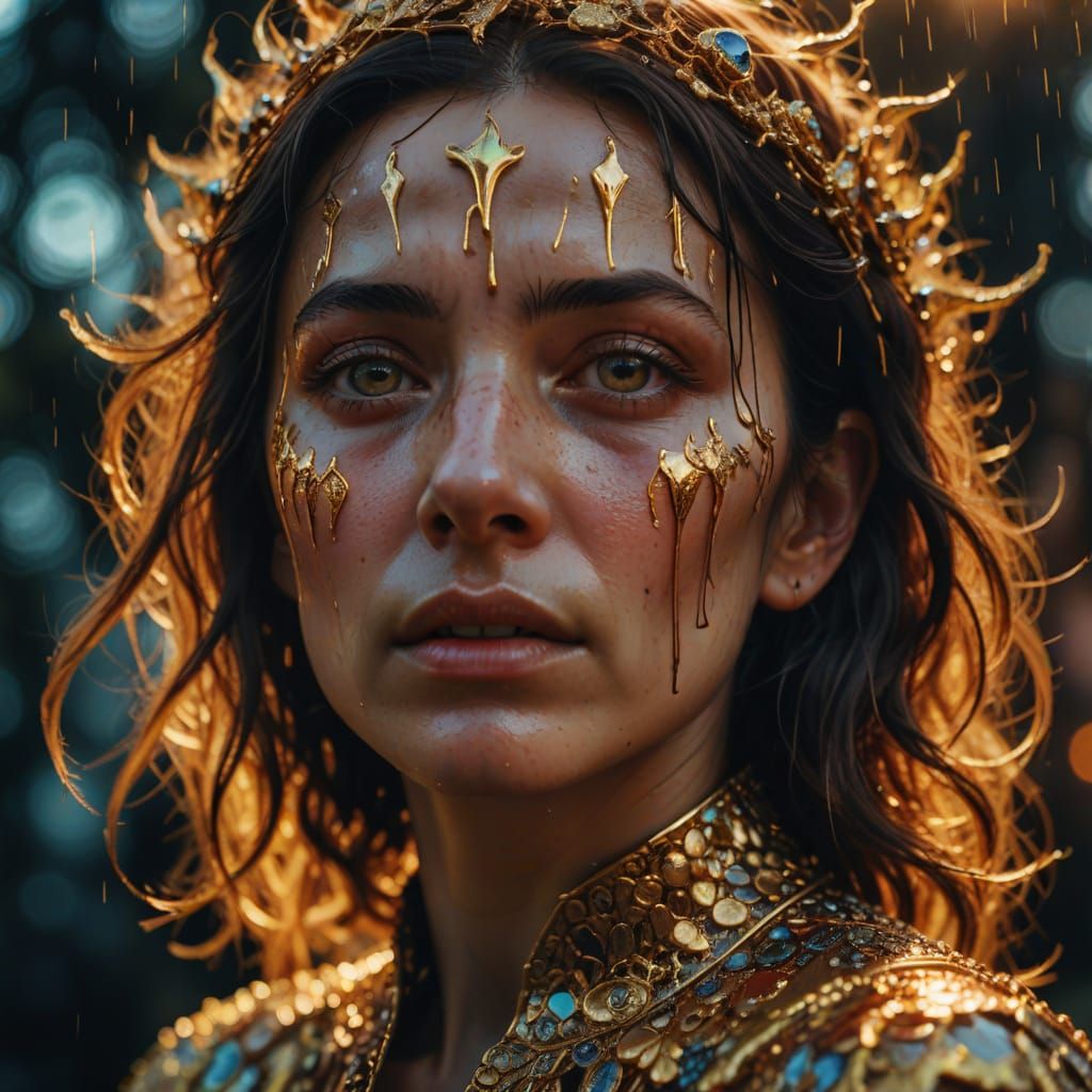 Surreal Close-Up of a Feverish Woman