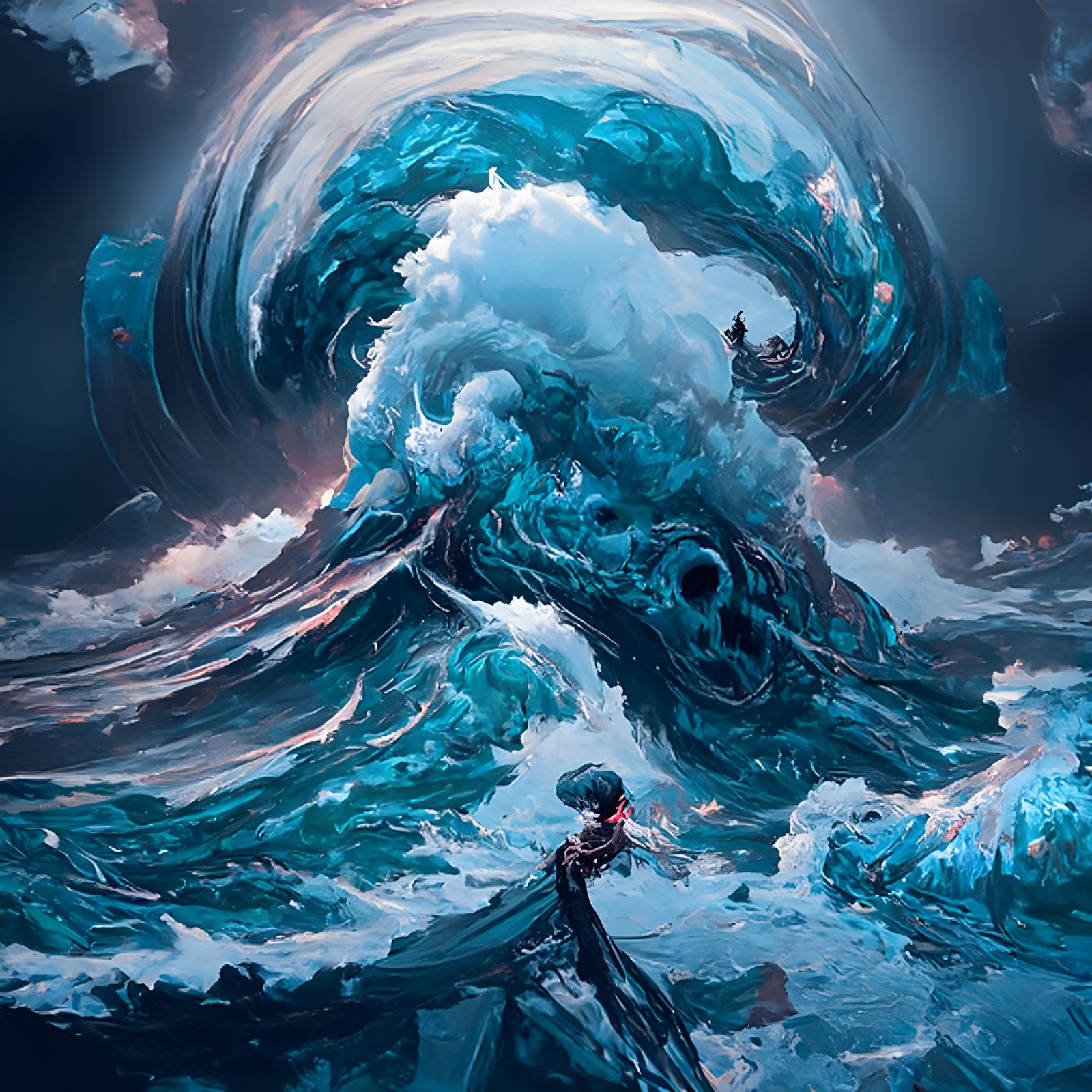 Ocean Maelstrom Digital Illustration in 8K