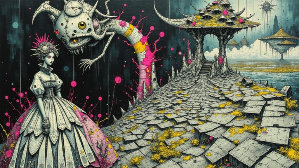 <lora:Kaotix:1.0> <lora:Akimora:1.0> Kaotix Rococo painting Max Ernst & Jean-Antoine Watteau. brilliant colors by Jean T...