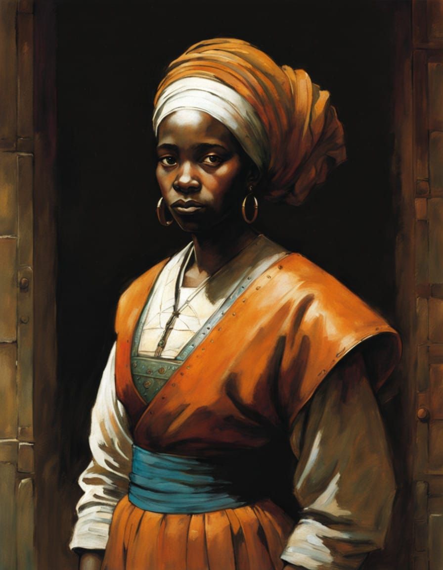 African American Woman in Vibrant Living Room with Sisters