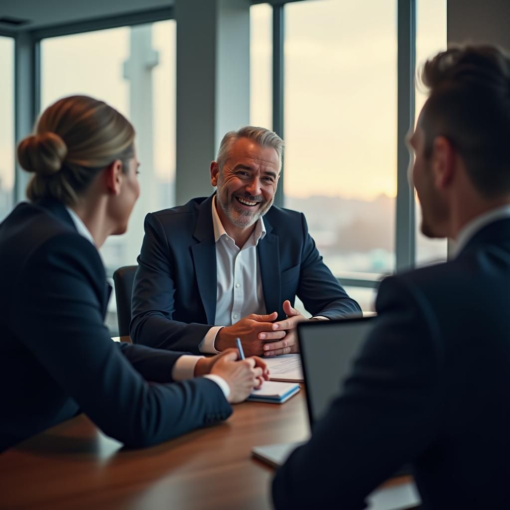 Formal Business Meeting in Sleek Conference Room