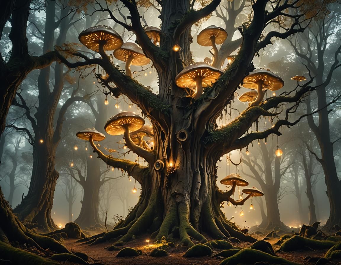 Mystical Woodland Support System in Romantic Fantasy Style
