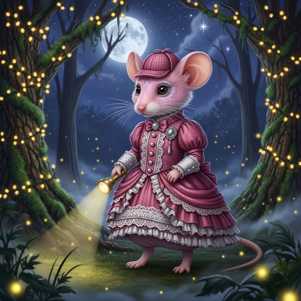 Victorian Detective Mouse Searches Enchanted Forest