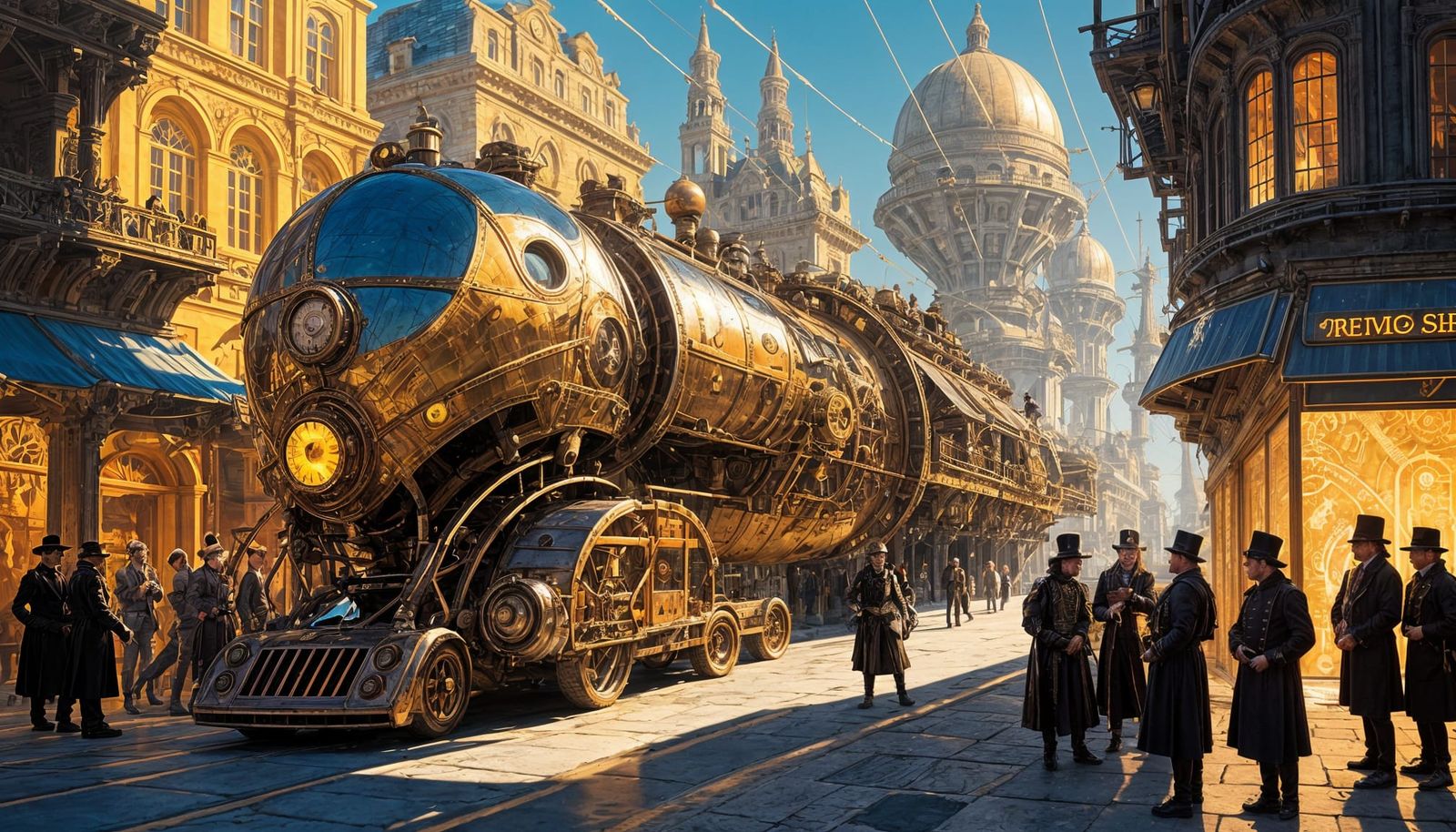 Steampunk Victorian Bullet Train in Regal Splendor