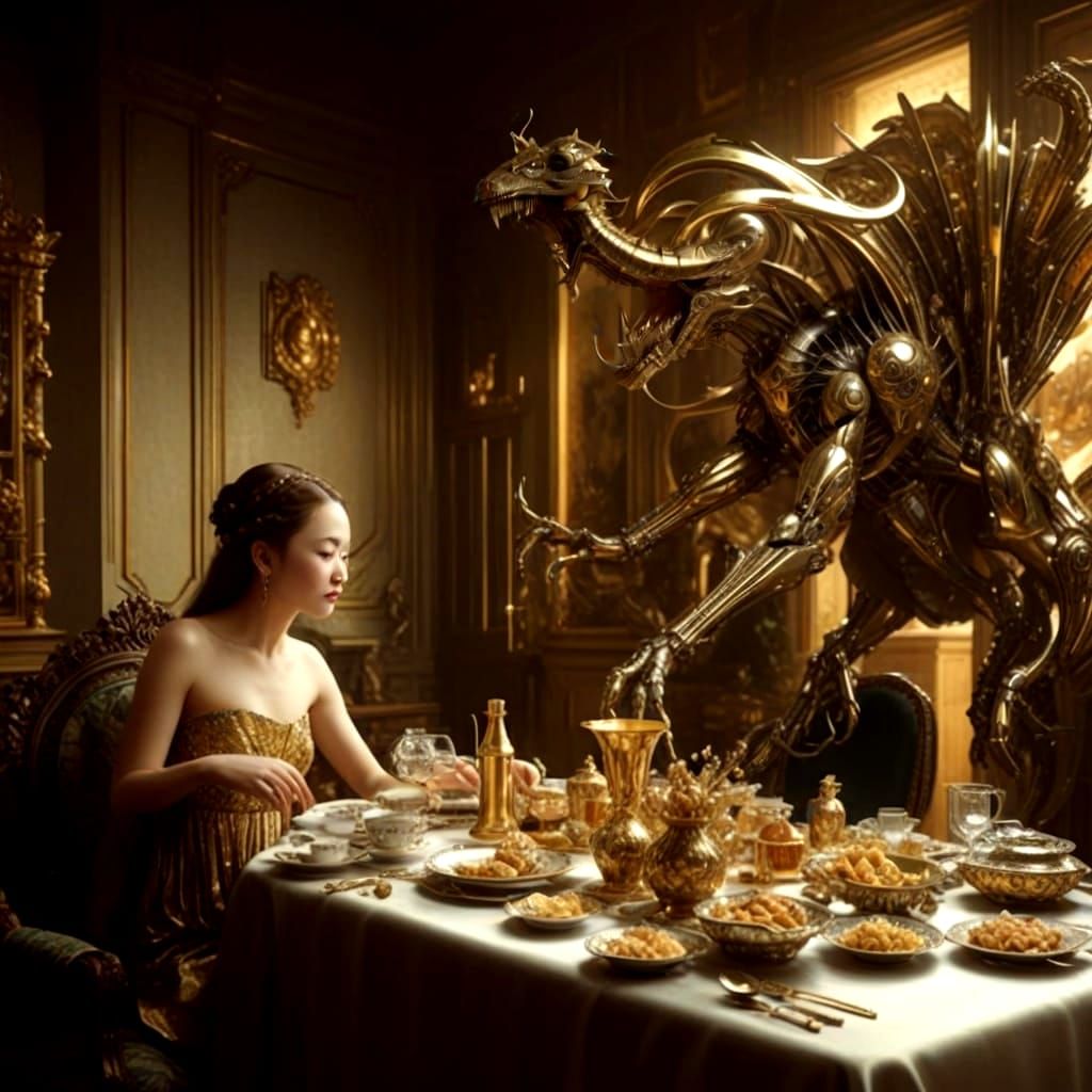 She takes her place at the table 10 minutes earlier than the first 'guest' to insure she gets the best of what's on offe...