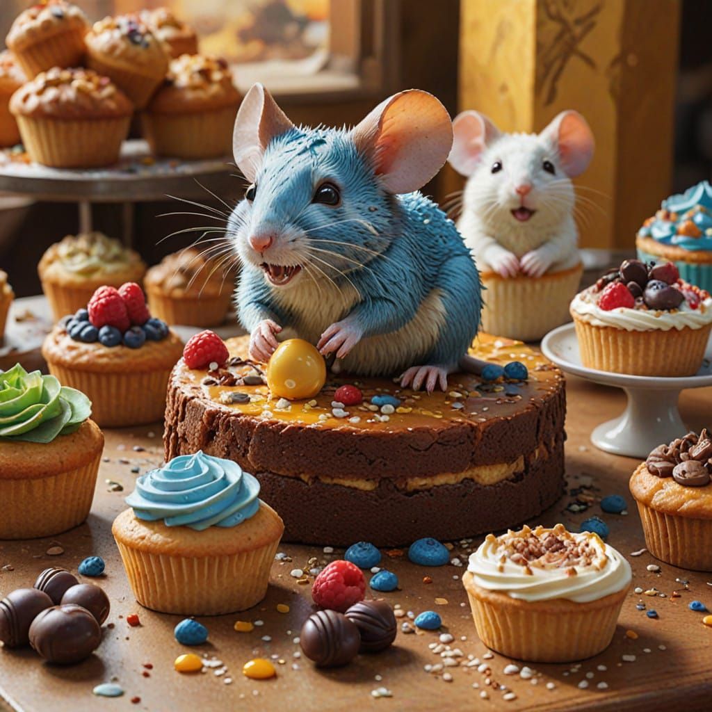 Mice in a Whimsical Bakery Wonderland