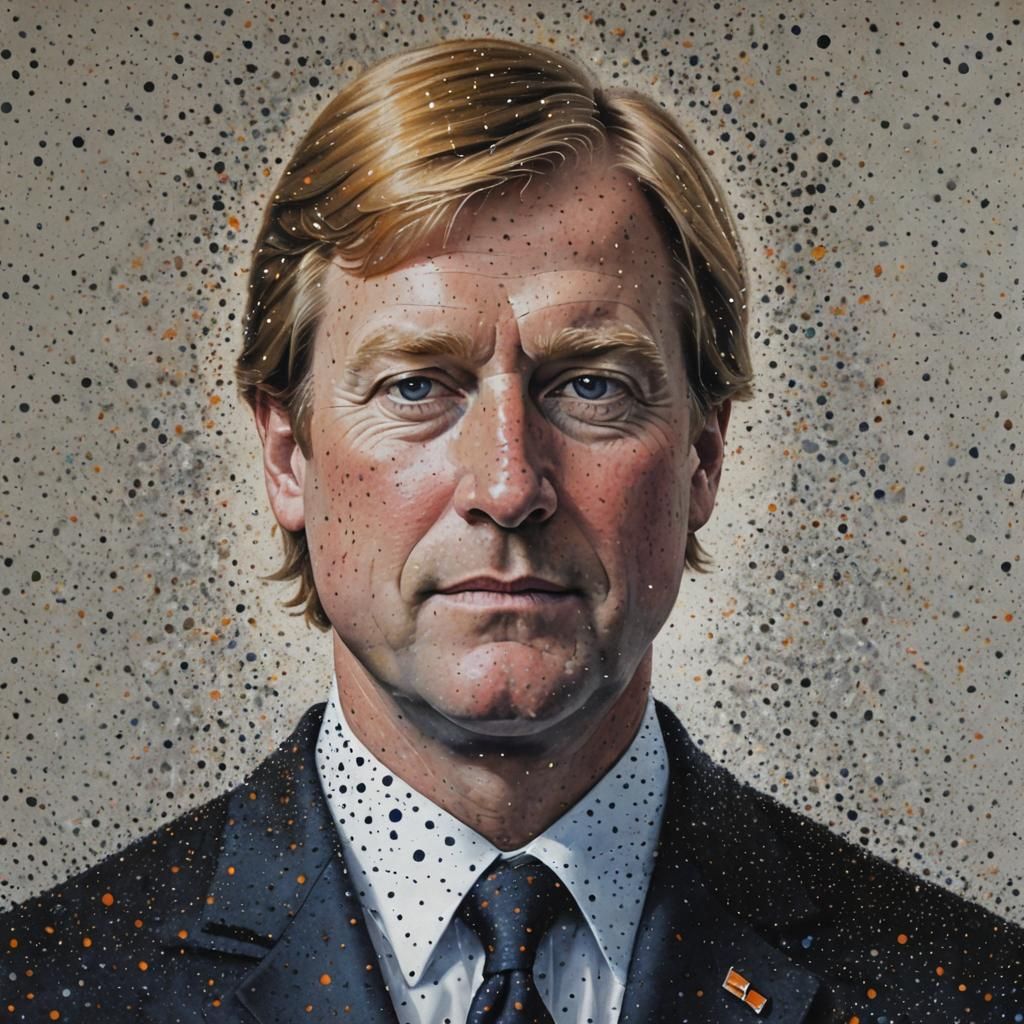 Pointillist Portrait of King Willem Alexander
