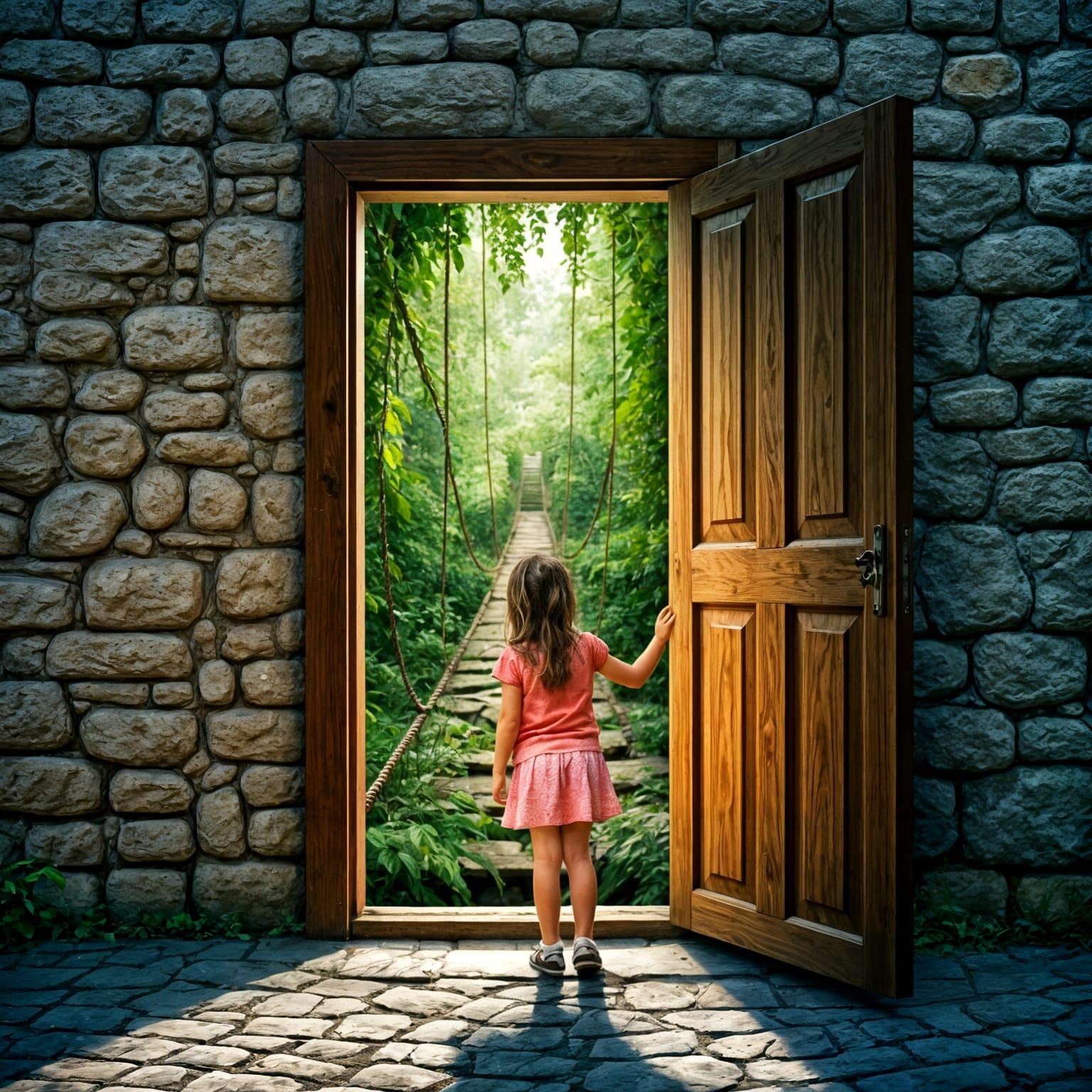 Mysterious Village Doorway to a Vibrant Jungle