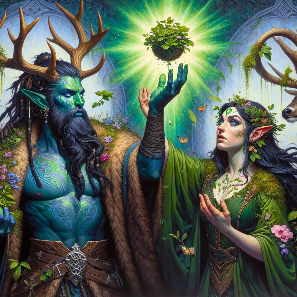 Earth Healing in Dark Fantasy Renaissance Style