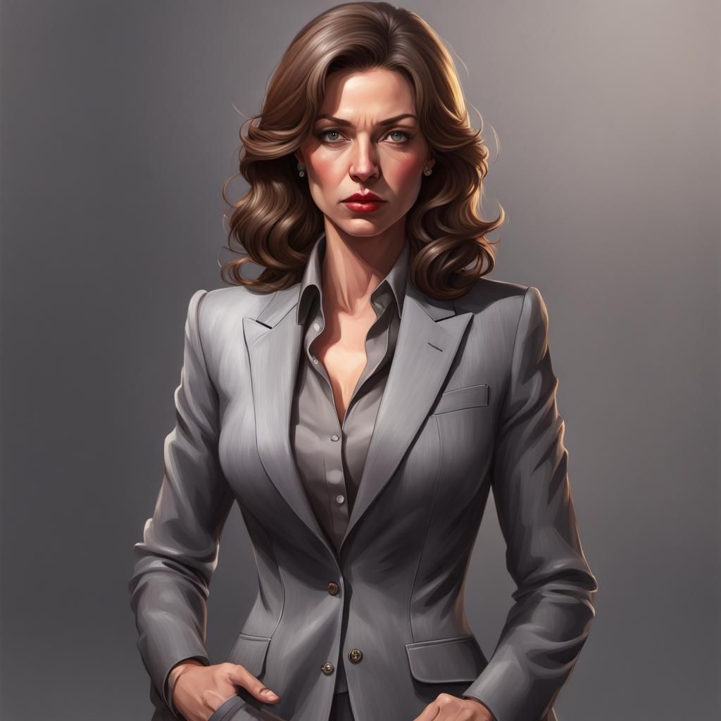 Italian Mob Boss Portrait in Digital Art Style