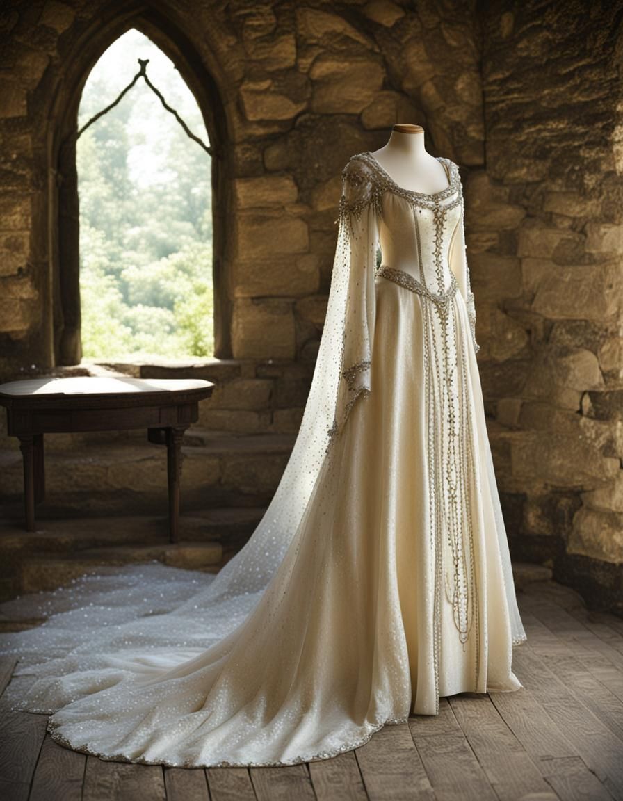 Sparkling Jeweled Medieval Wedding Dress