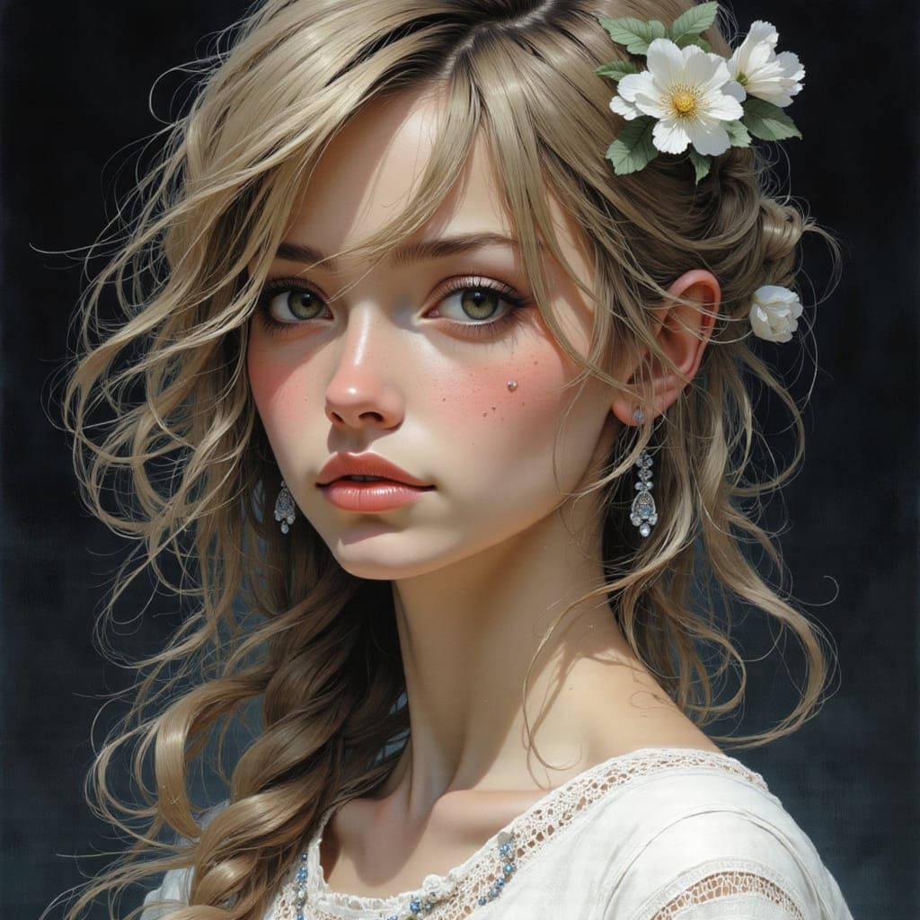 Surreal Goddess in Hyper-Realistic Portrait