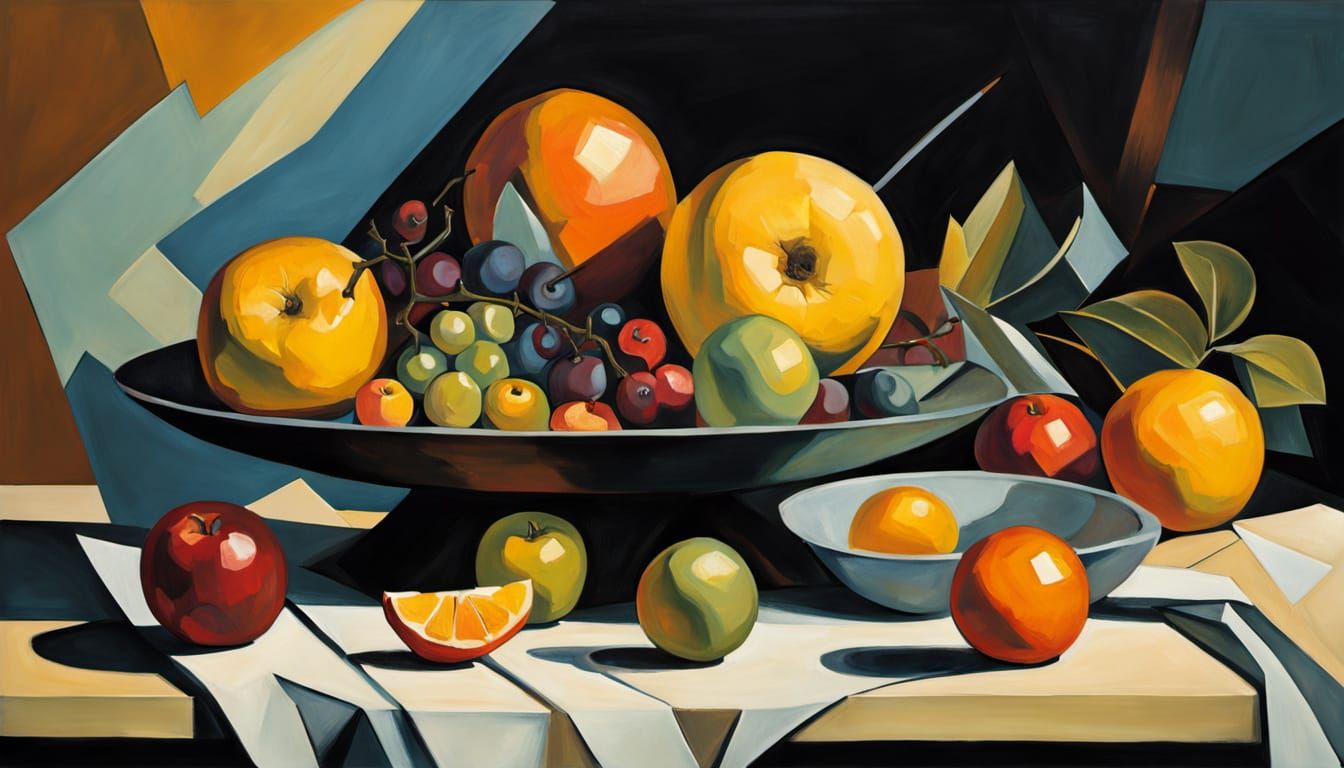 Vibrant Cubist Still Life in Oil Paint