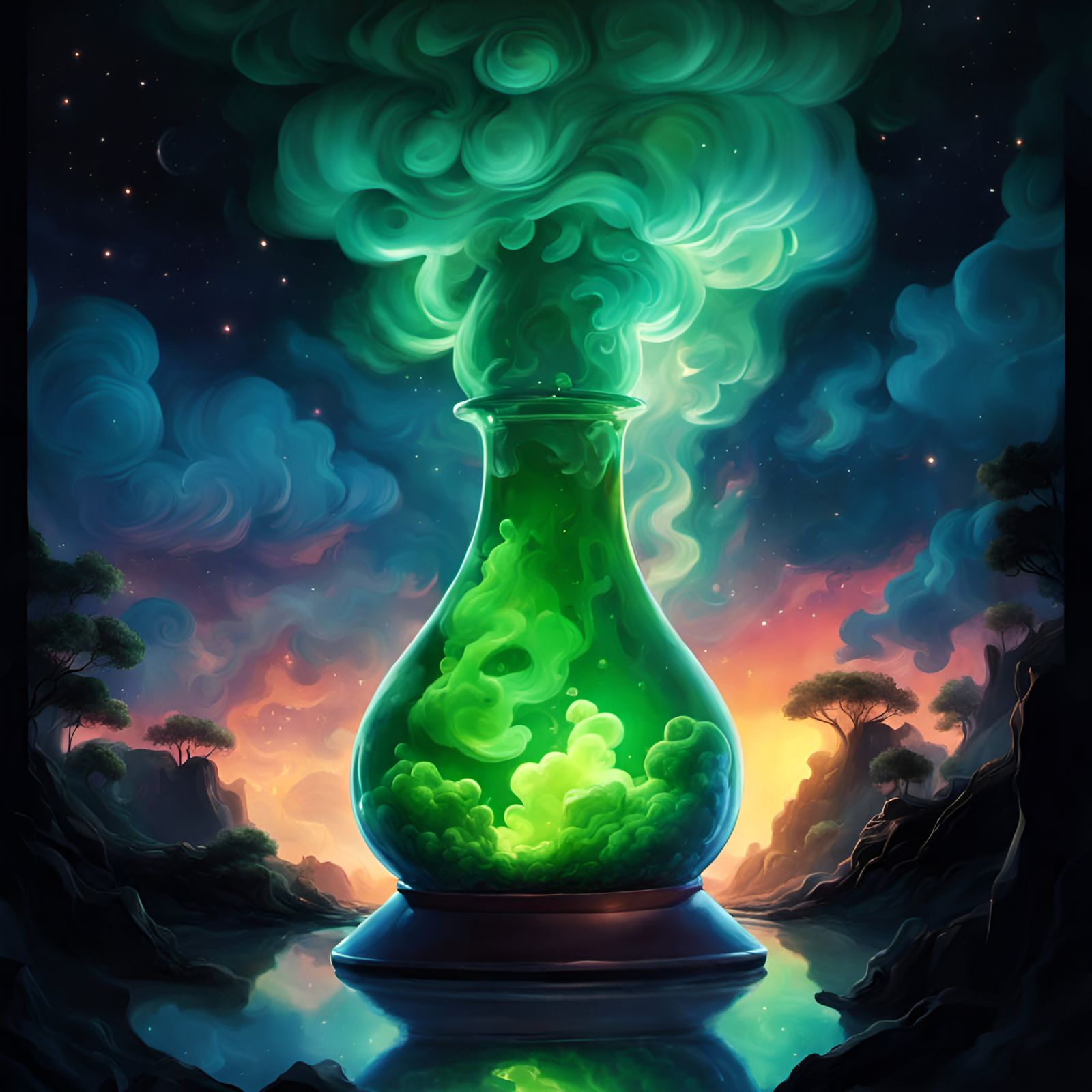 Mystic Lava Lamp in Fantasy Bedroom