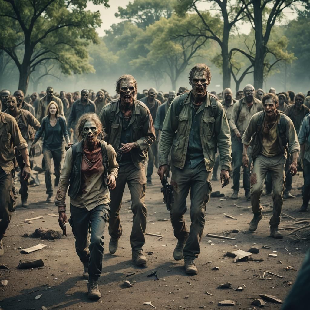 Dramatic Zombie Apocalypse Cinematic Film Still