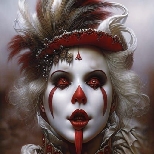 Hyperdetailed Creepy Clown Fantasy Masterpiece