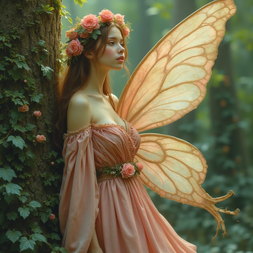 Orchid Fairy in a Fantastic Realism Style